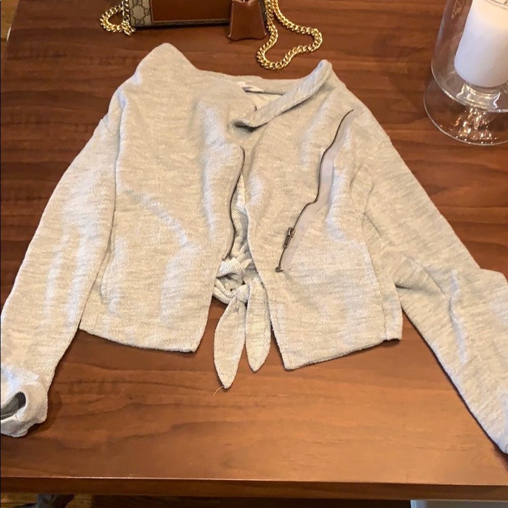 Bb Dakota asymmetrical jacket with tie back